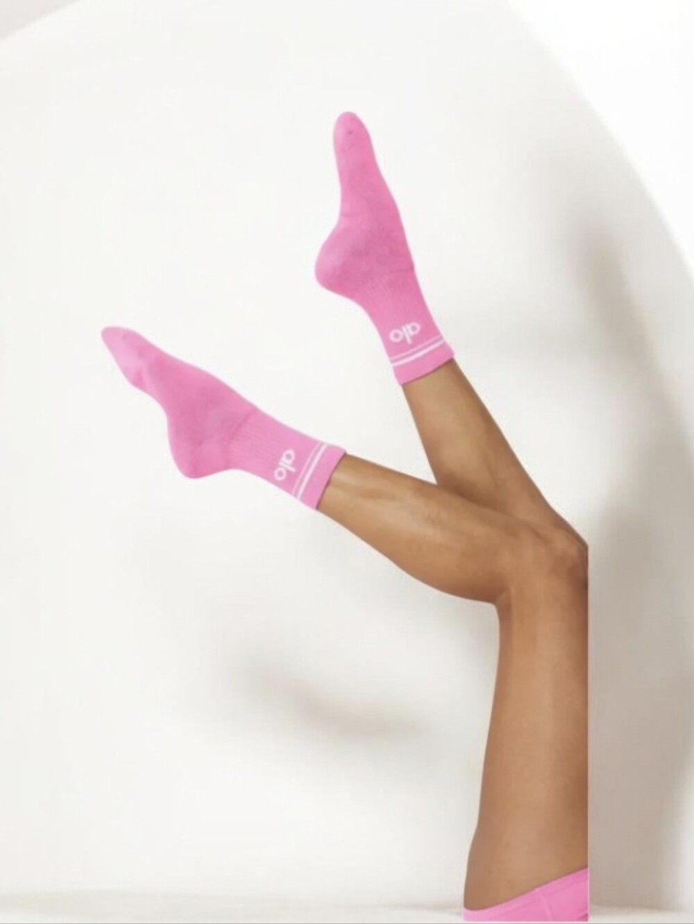 Bright Pink Logo Crew Socks - Casual Cotton Blend